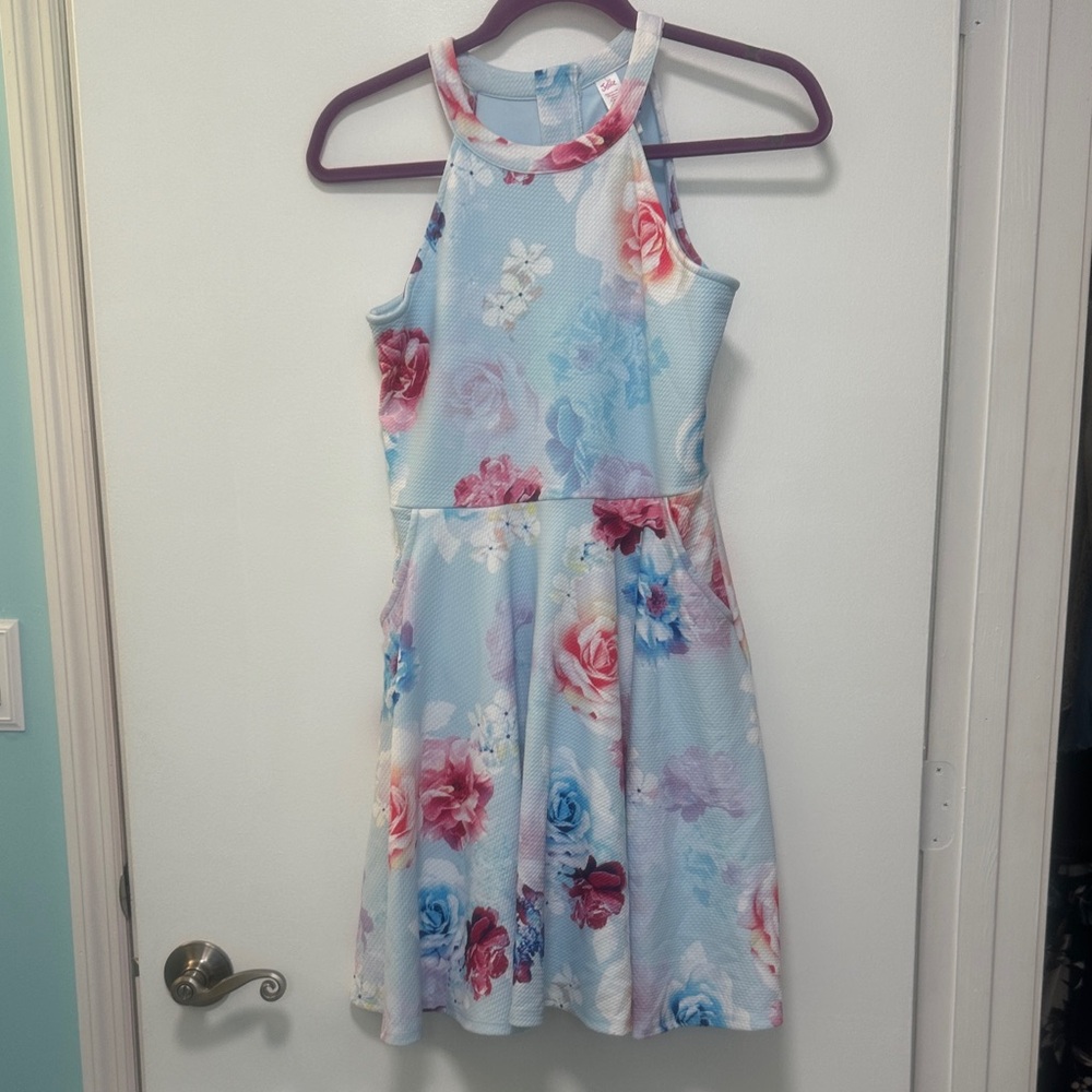 Justice floral sleeveless dress size 14